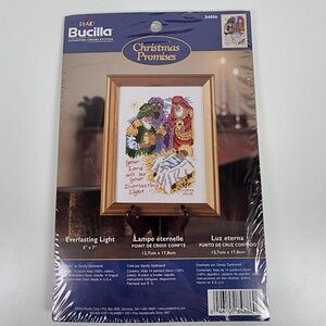 VTG Bucilla Counted Cross Stitch Kit 84886 Christmas Promises Everlasting Light